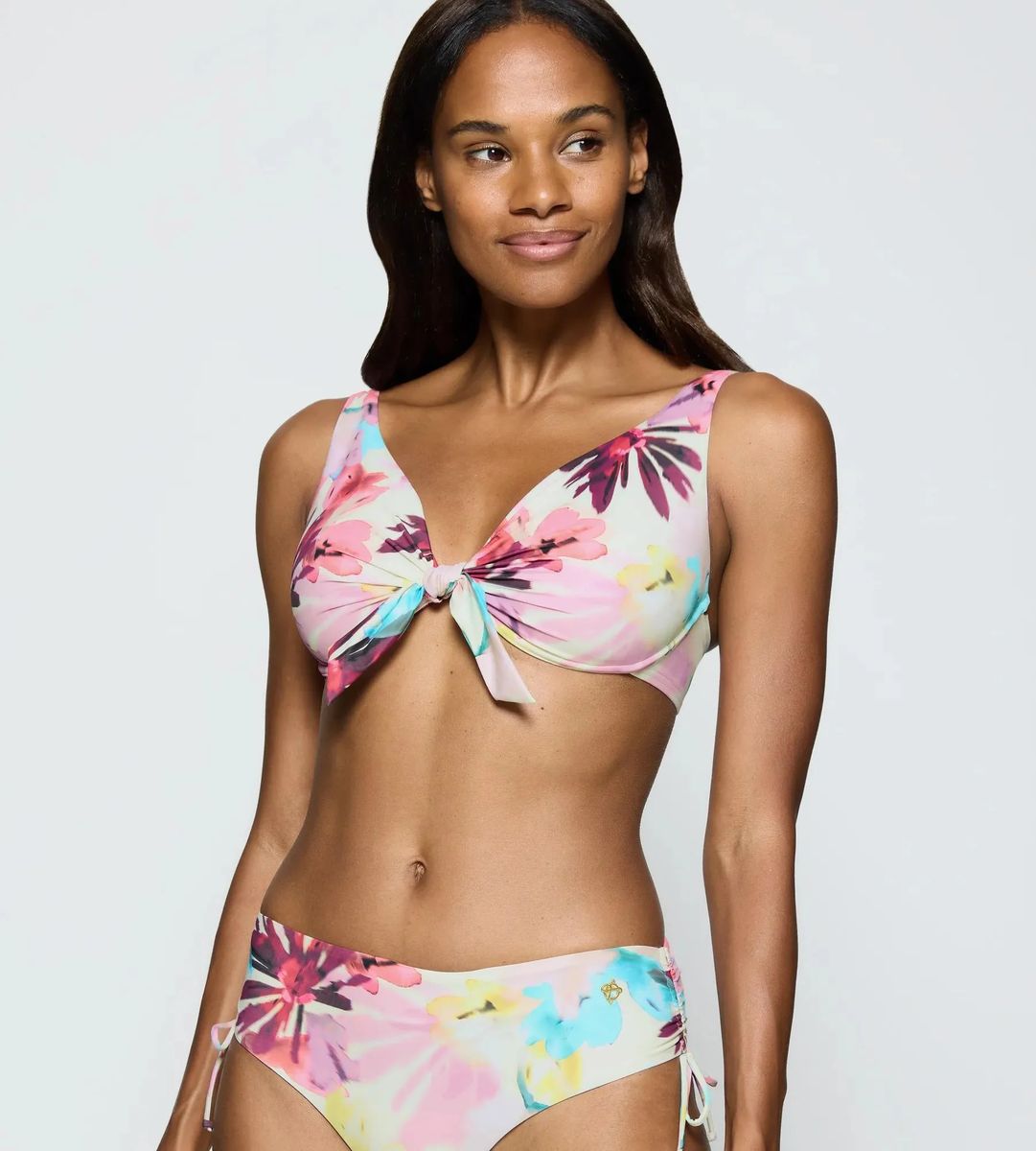 Triangel-Bikini-Top mit floralem Muster