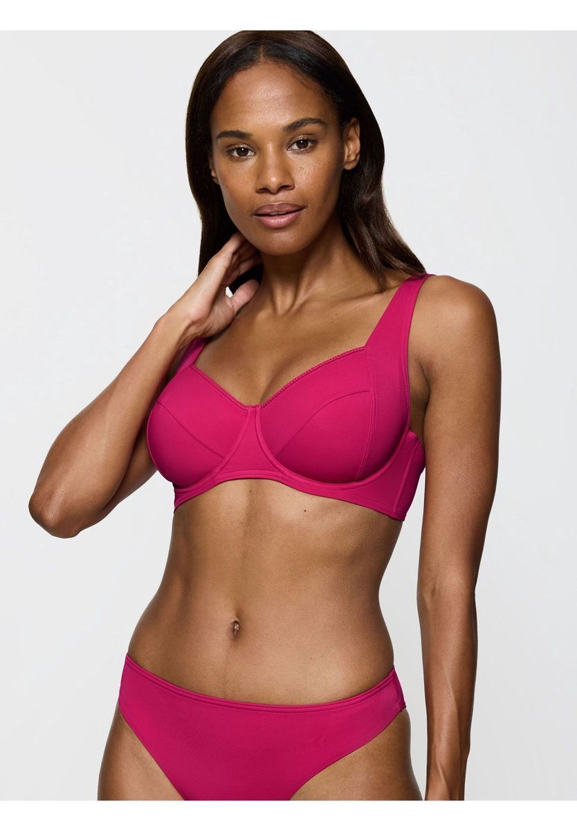 Bügel-Bikini-Oberteil mit dekorativem Saum