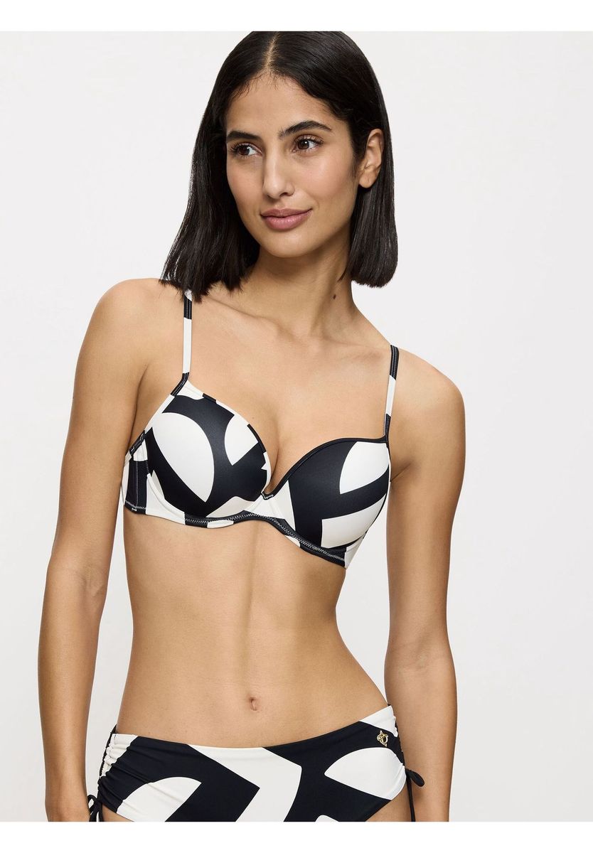 Bügel-Bikini-Oberteil mit abstraktem Grafikmuster