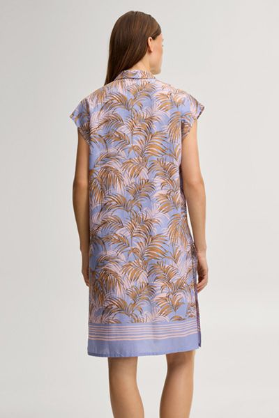 Midi-Hemdblusenkleid mit Palmen-Print