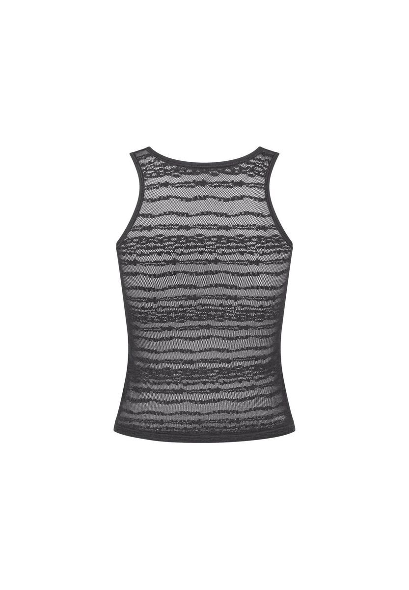 Transparentes Tanktop mit Streifenspitze