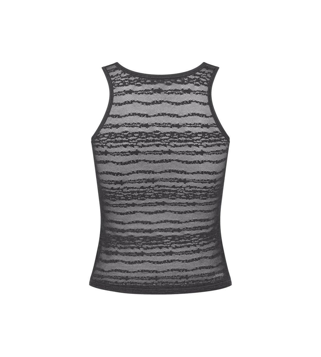 Transparentes Tanktop mit Streifenspitze