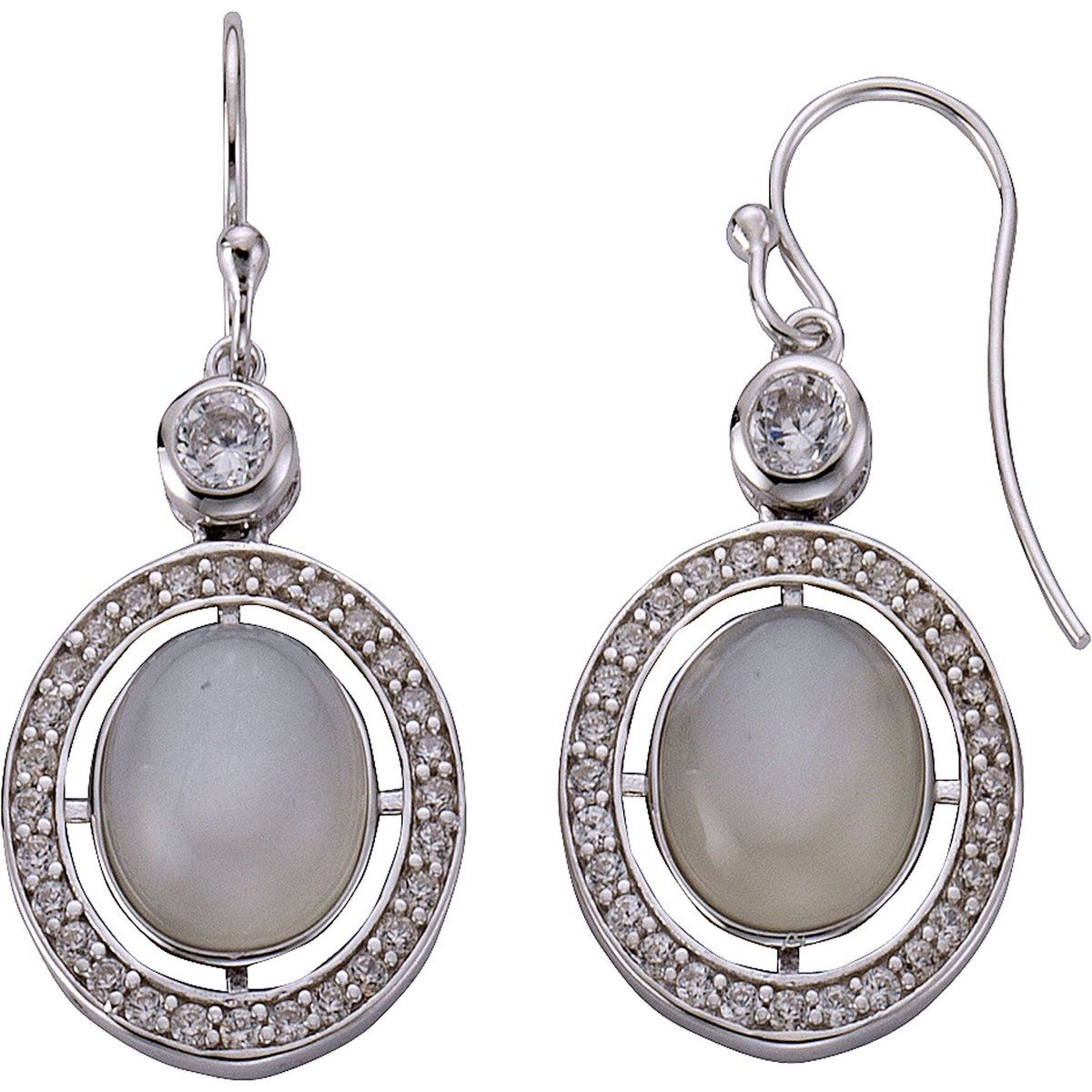 Mondstein und Zirkonia Ohrhänger