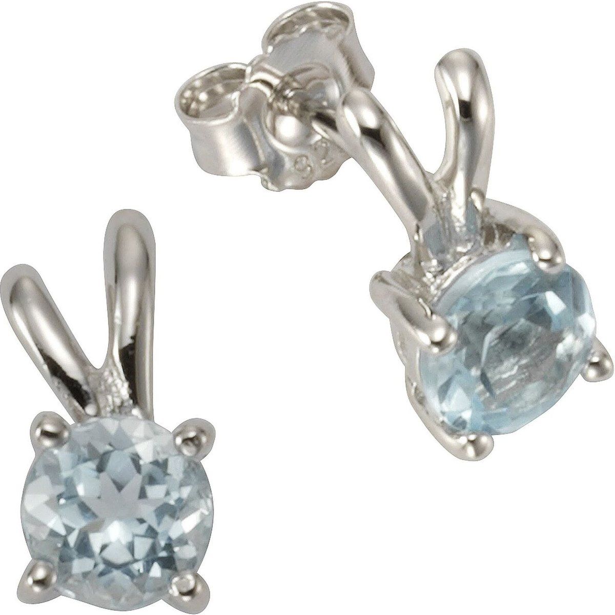 Ohrstecker aus Sterlingsilber mit Blautopas