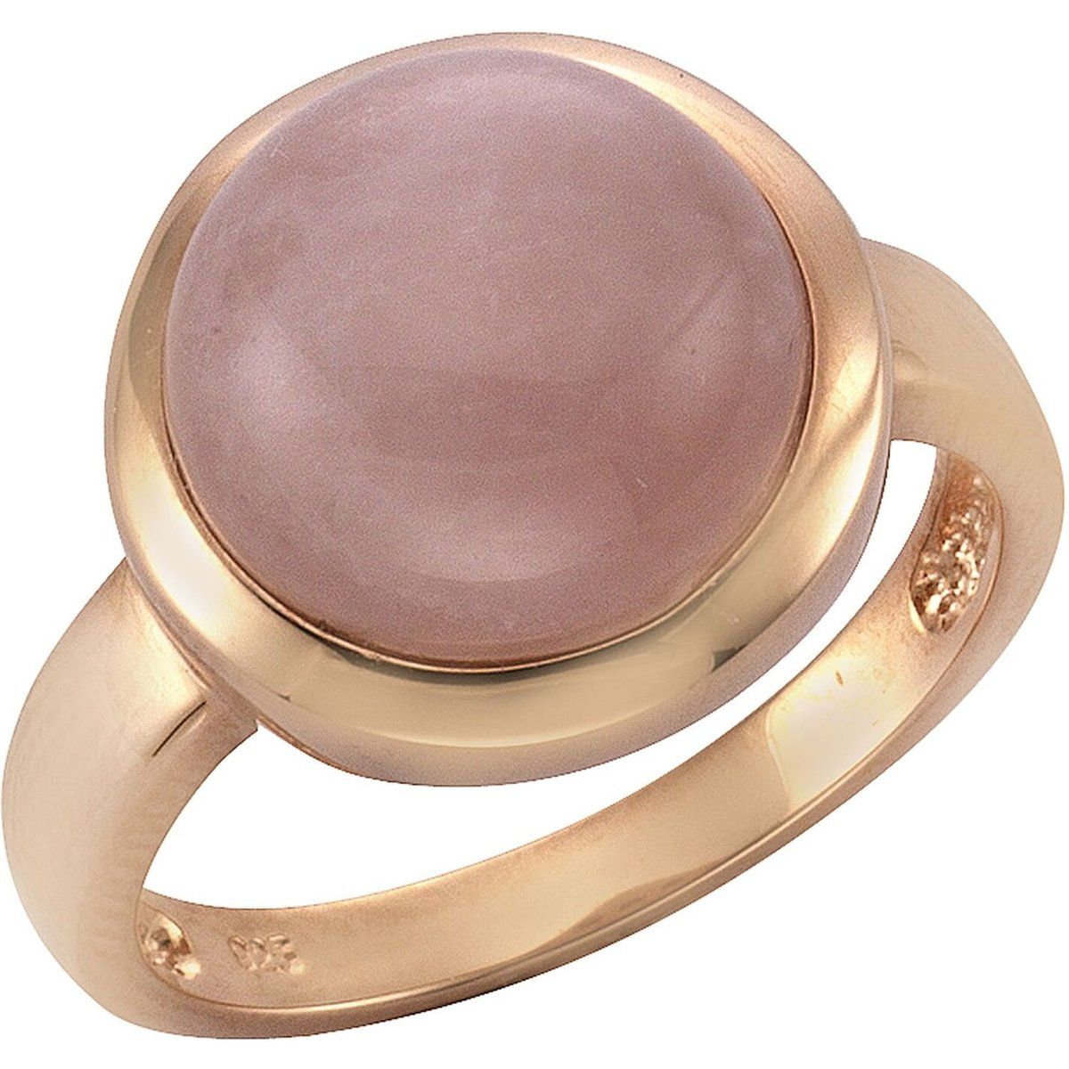 Rosévergoldeter Ring mit Rosenquarz