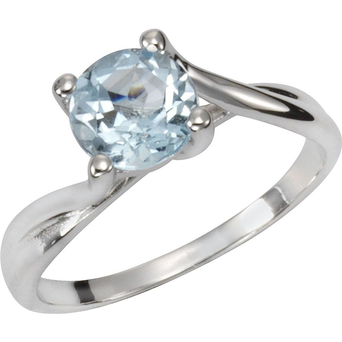 Ring mit rundem Blautopas Silber