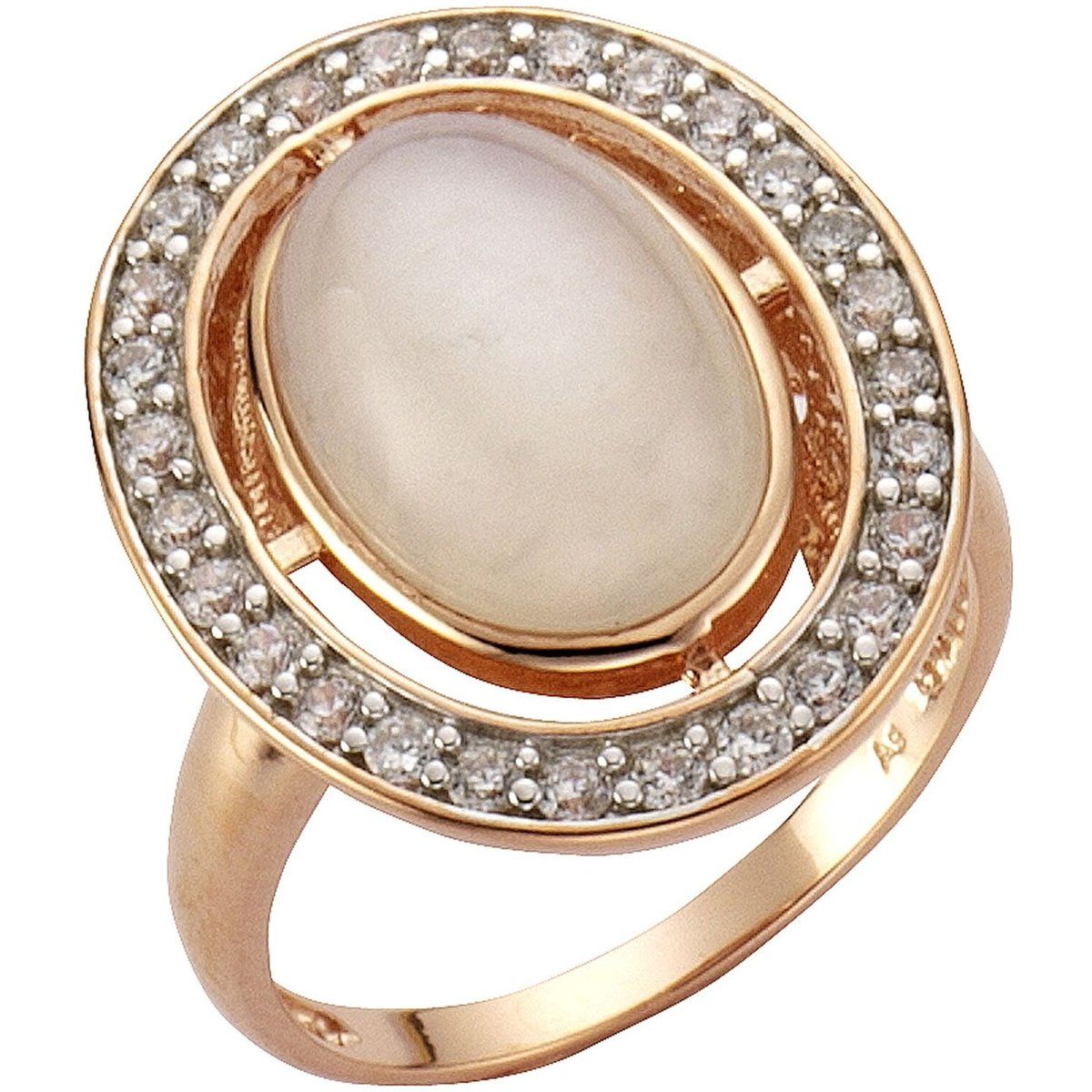 Eleganter Rosévergoldeter Ring mit Mondstein