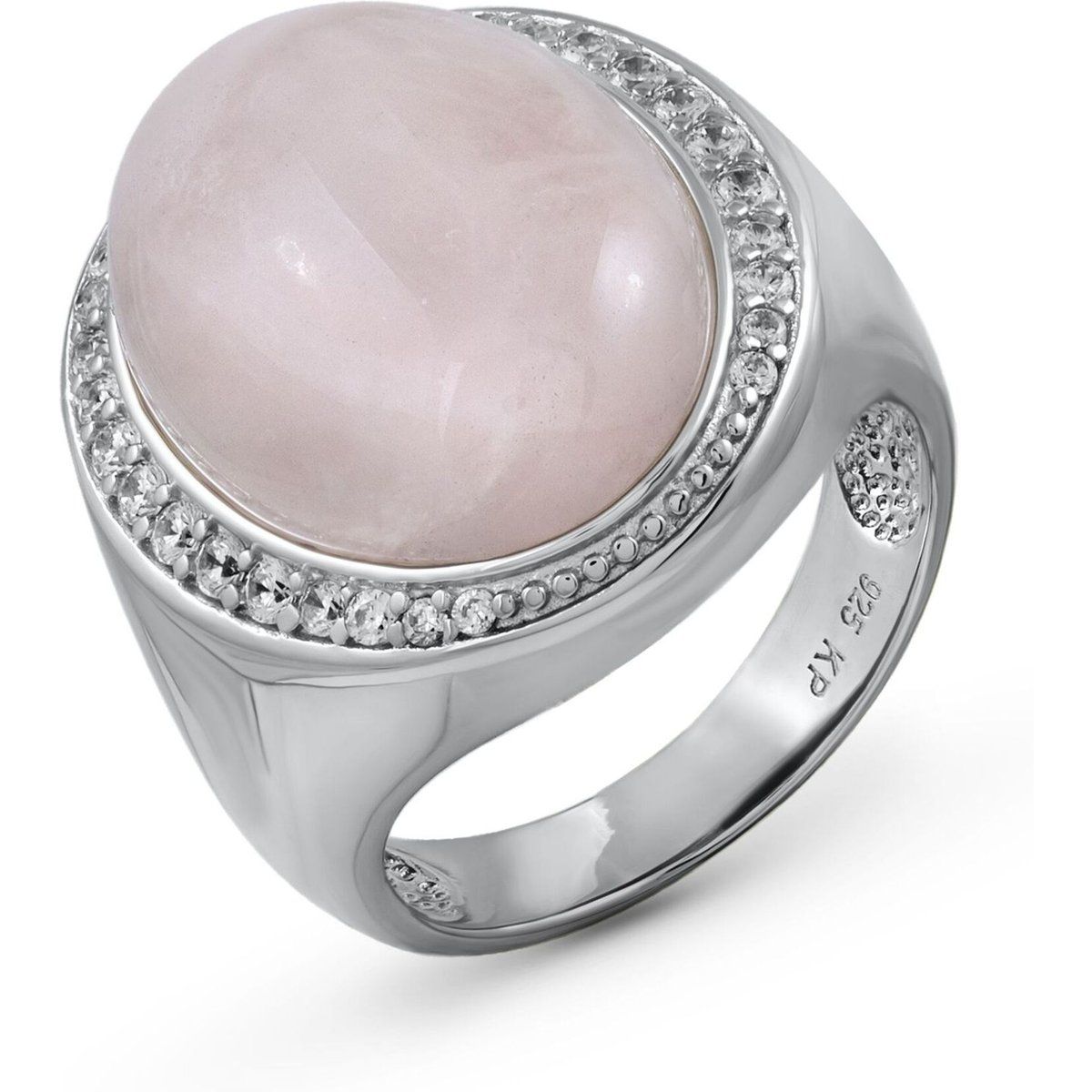 Sterling Silber Ring mit Rosenquarz