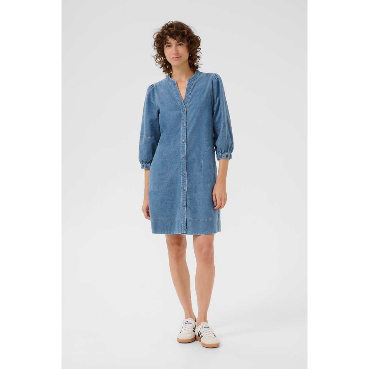 Gerade geschnittenes Jeans-Hemdkleid