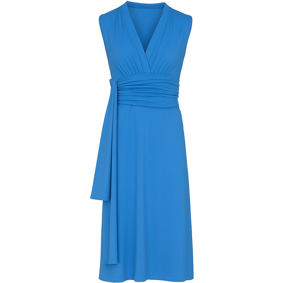 Ärmelloses Jersey-Wickelkleid mit V-Ausschnitt