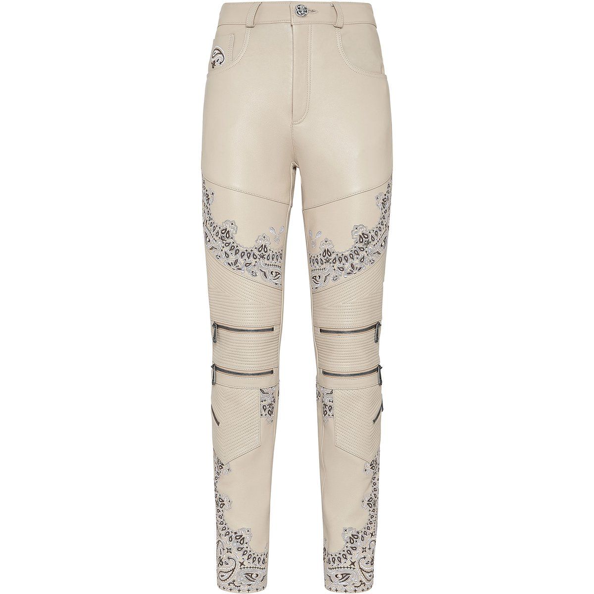 Lederhose mit Paisley-Stickerei