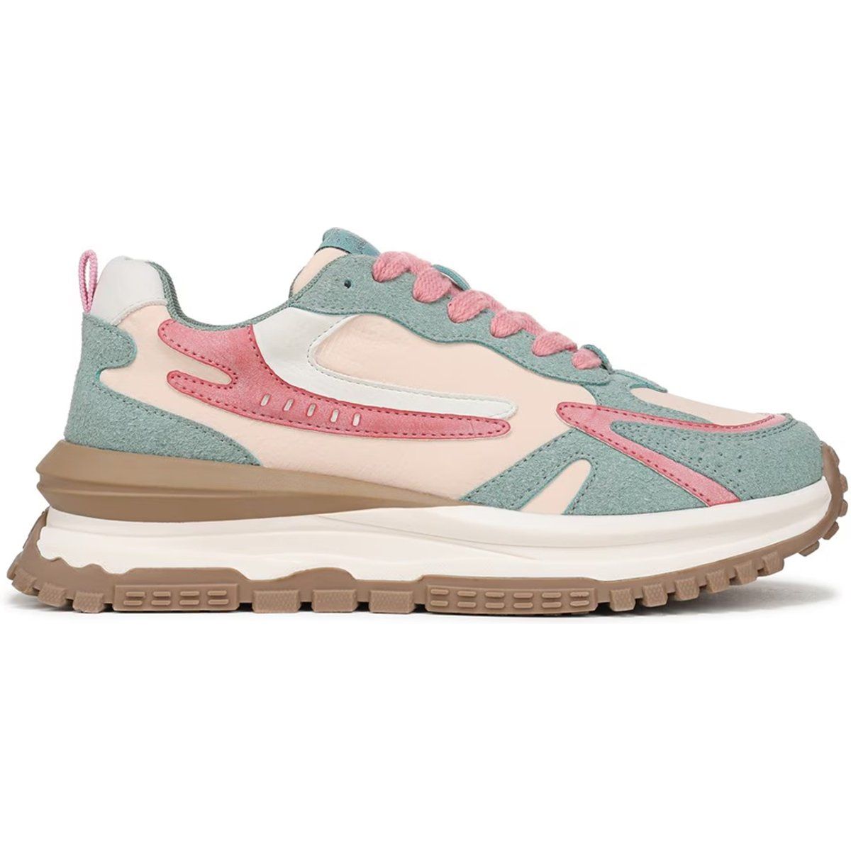 Retro Plateau-Sneaker mit Keilabsatz