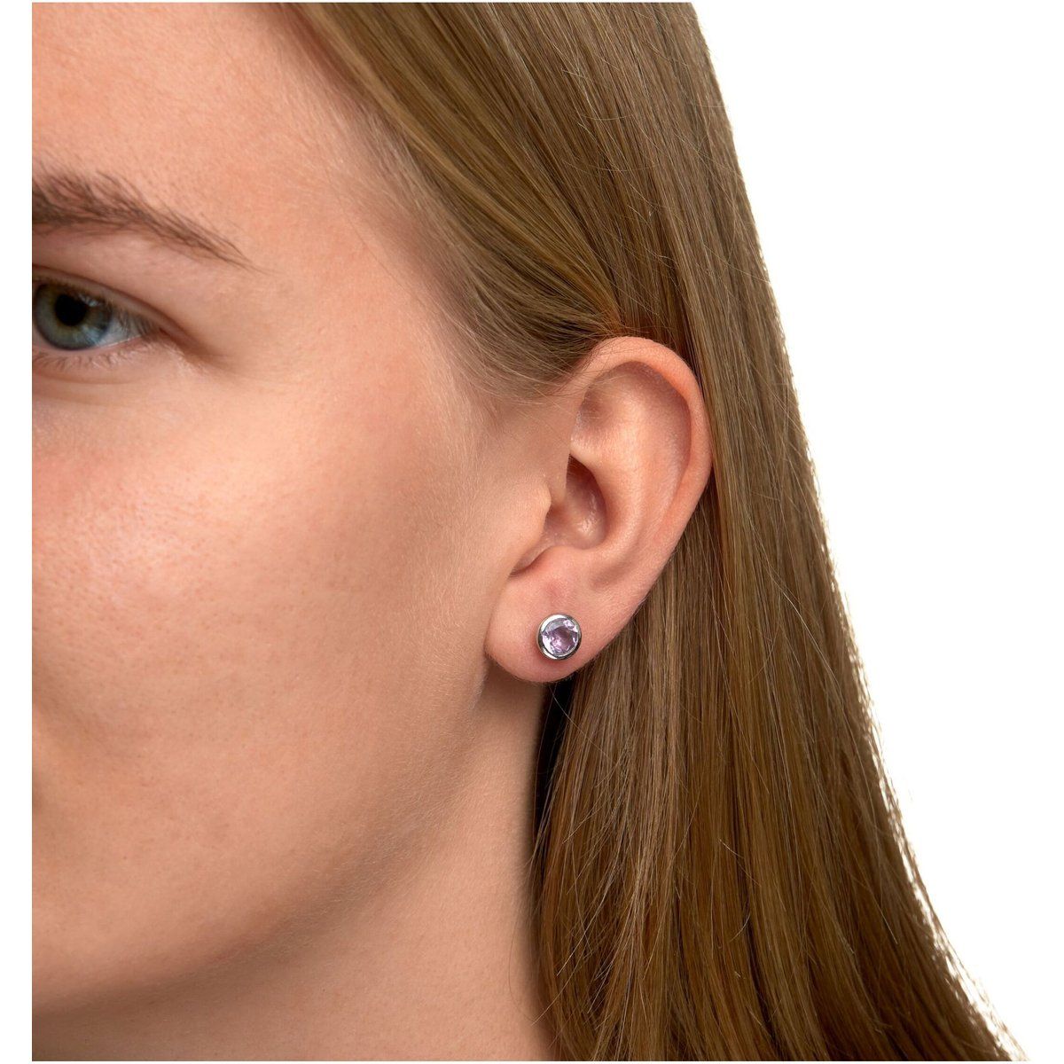 Runde Amethyst Ohrstecker aus Silber