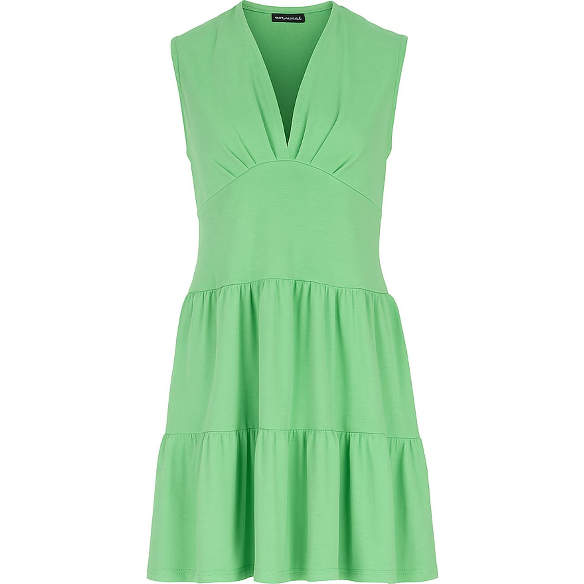 Gestuftes Jerseykleid mit V-Ausschnitt