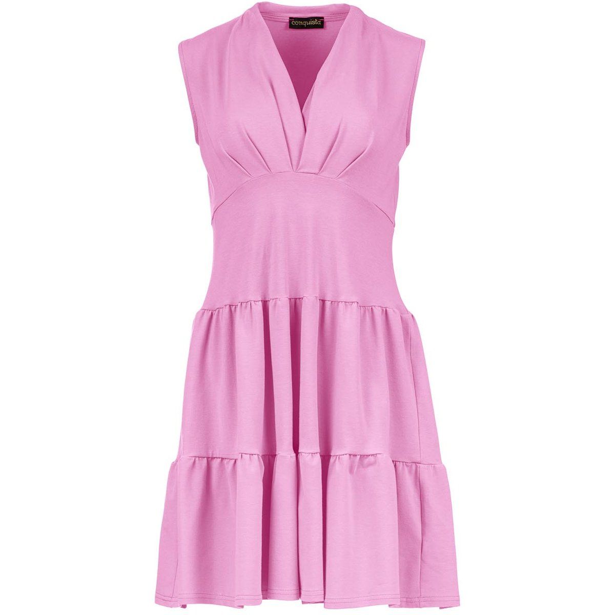 Ärmelloses gestuftes Jersey-Kleid