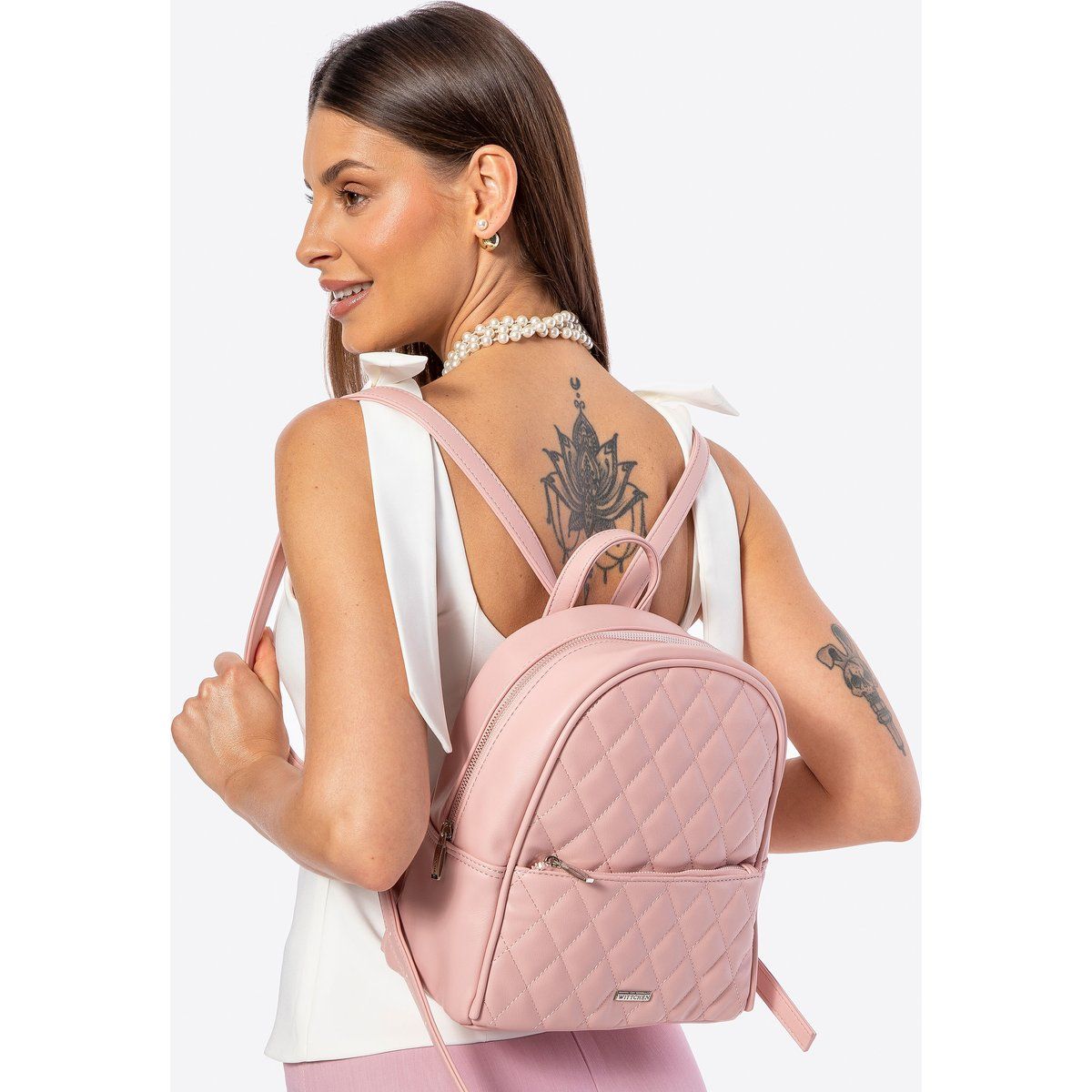 Eleganter Rucksack mit Rautensteppung