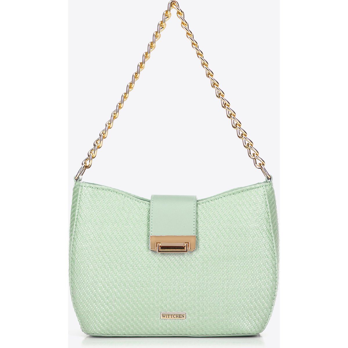Gewebte Schultertasche mit Kettenhenkel