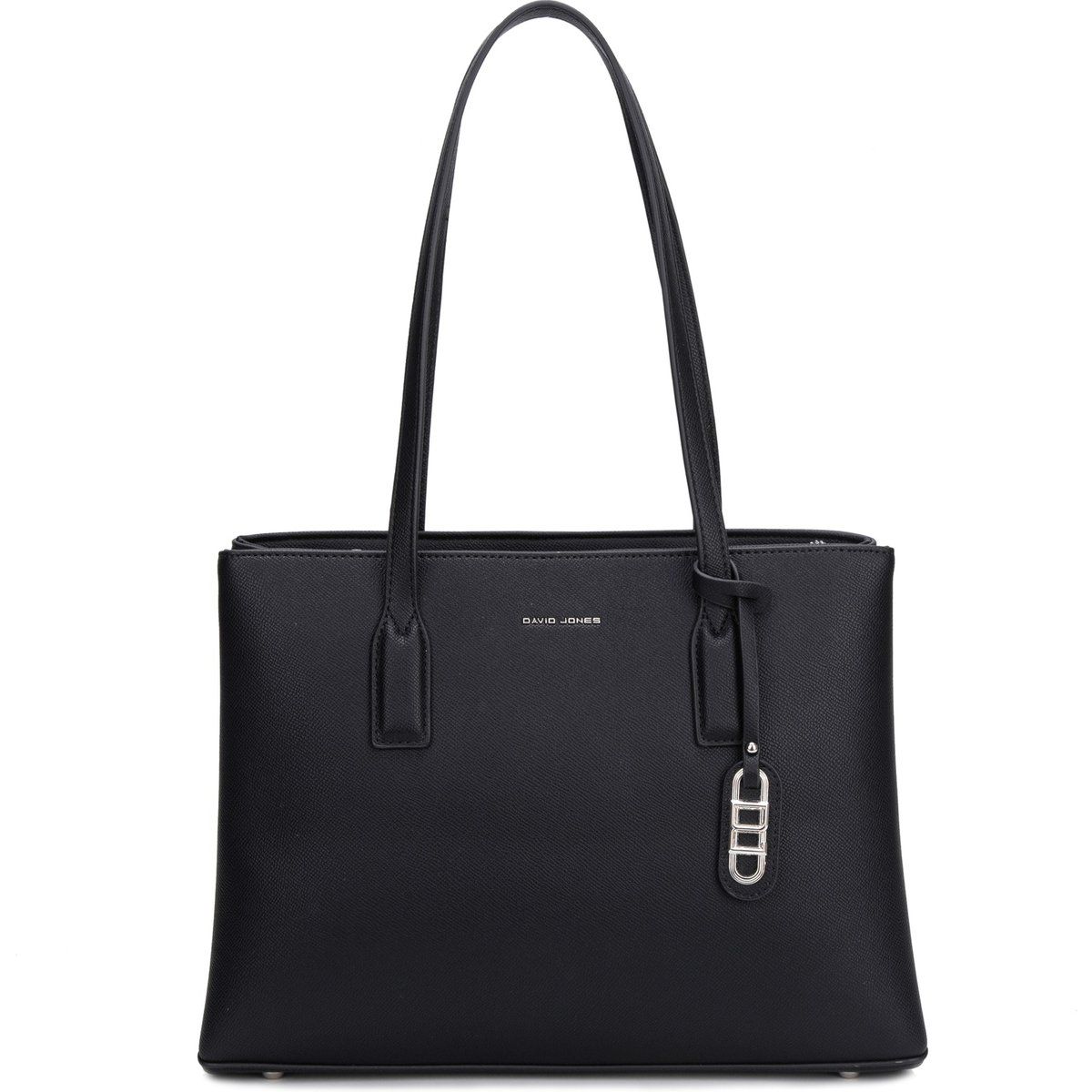Strukturierte Schultertasche mit Anhänger