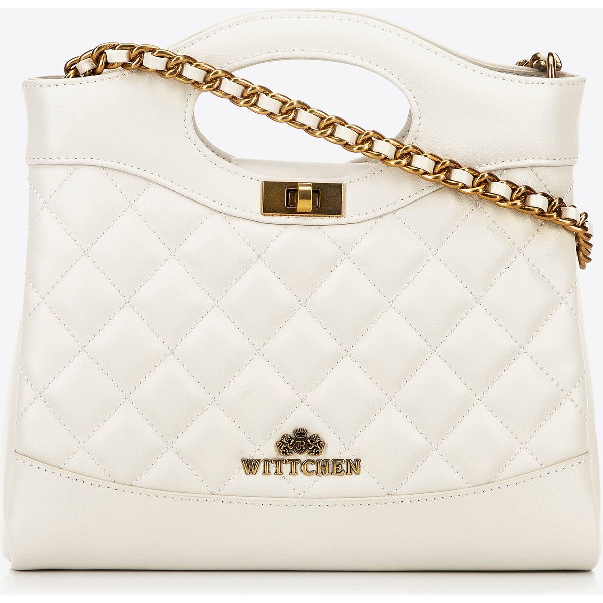 Elegante gesteppte Lederhandtasche