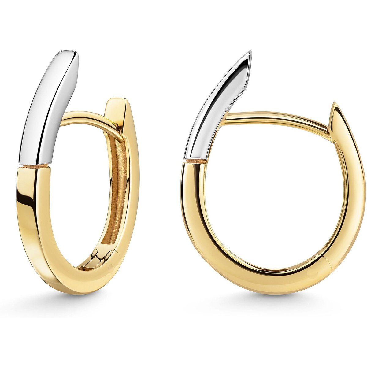 Minimalistische Bicolor Gold-Klappcreolen