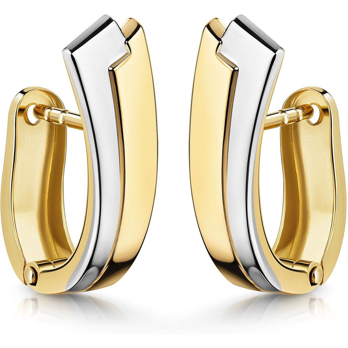Elegante Bicolor Creolen aus Gold