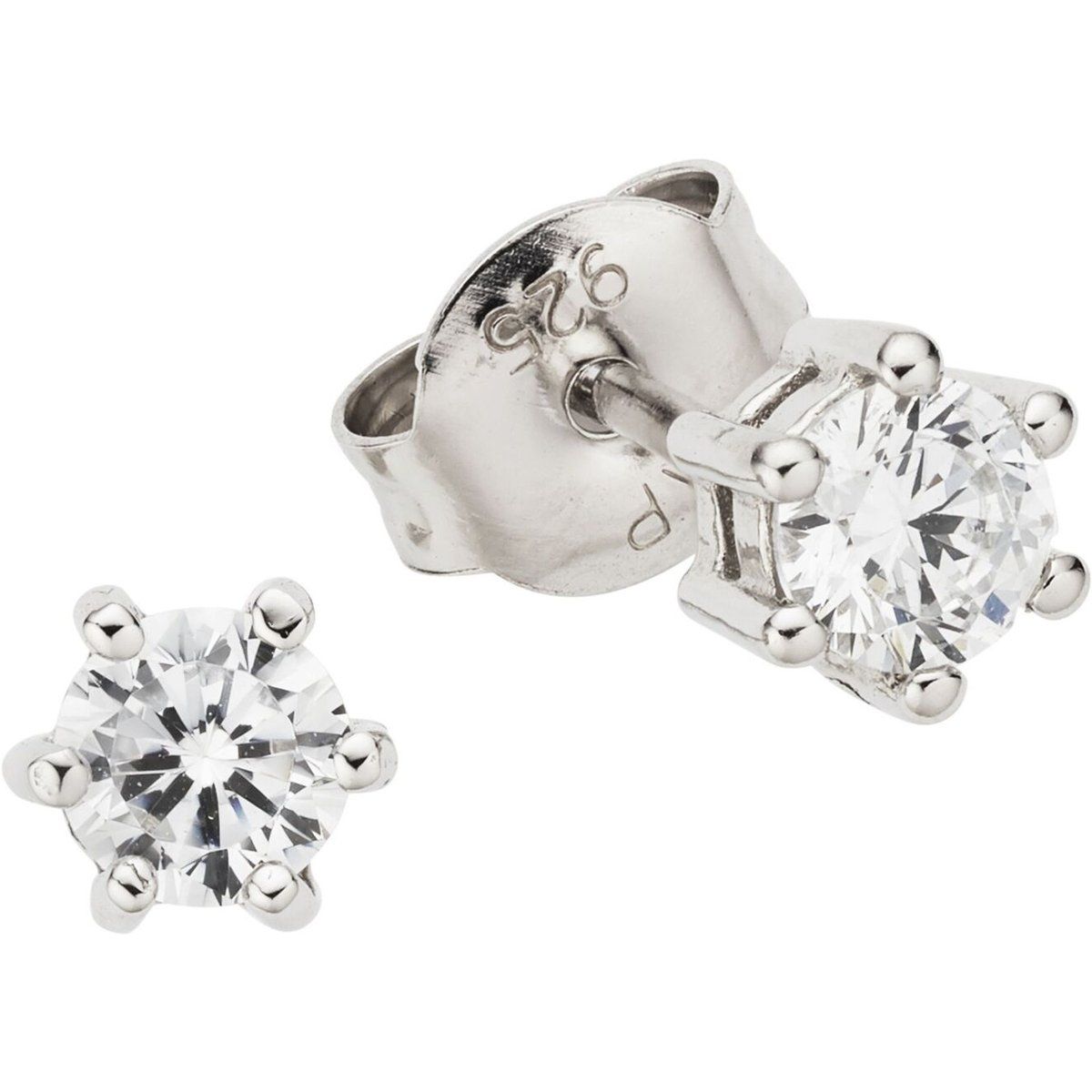 Elegante Solitär-Zirkonia-Stecker
