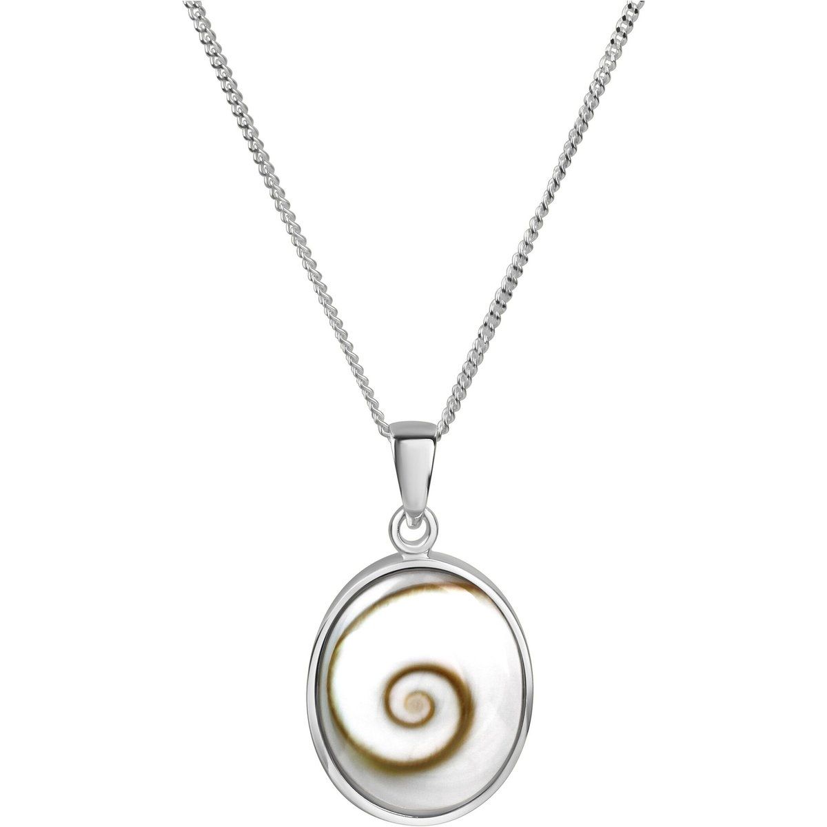 Elegante Silberhalskette mit Muschelspirale