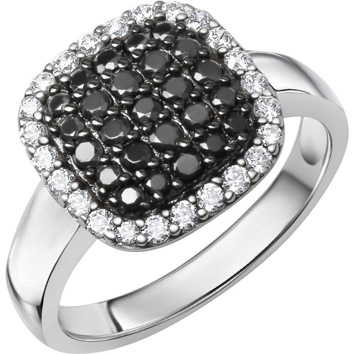 Ring mit schwarzem Zirkonia-Pavé