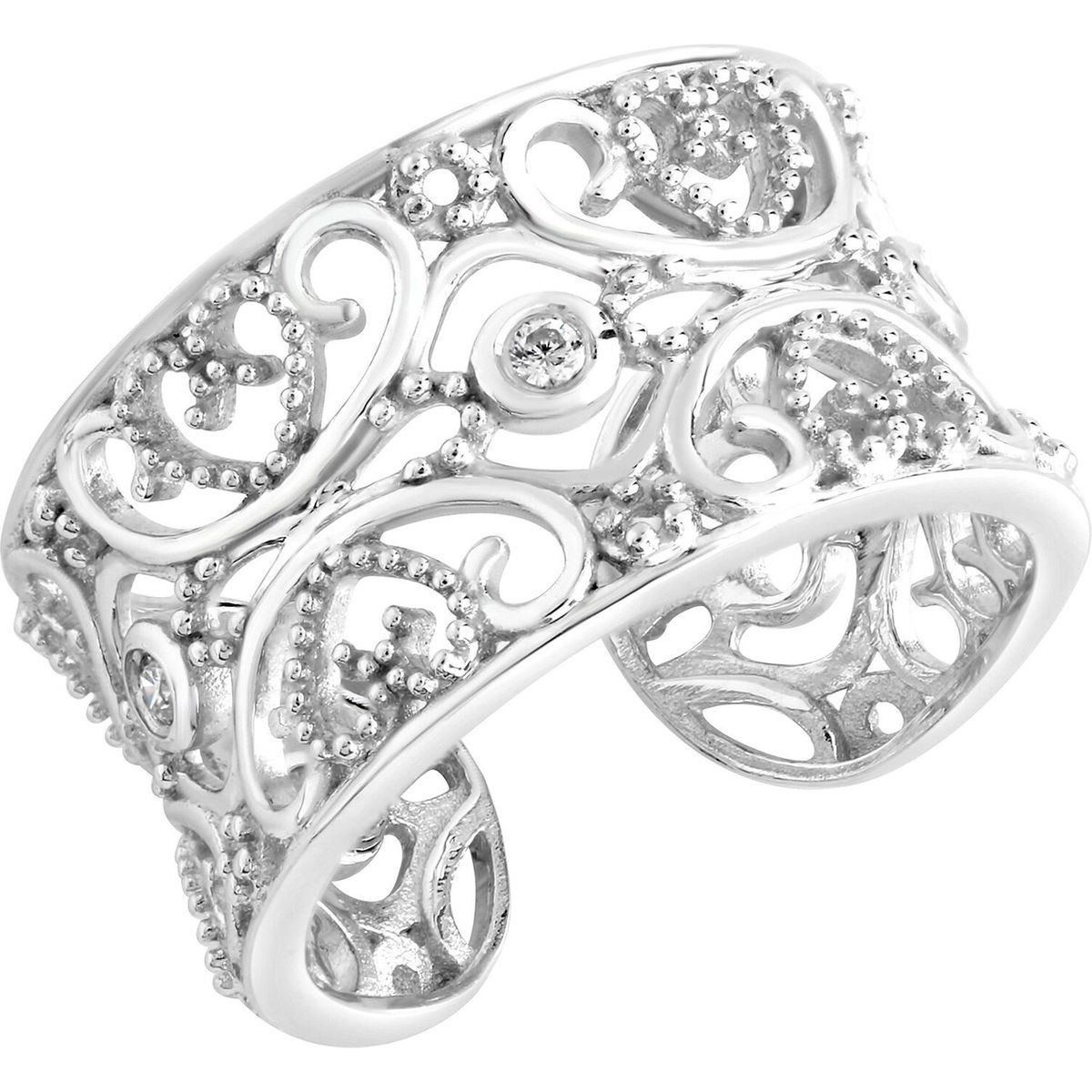 Filigraner Silberring mit Lilien-Motiv