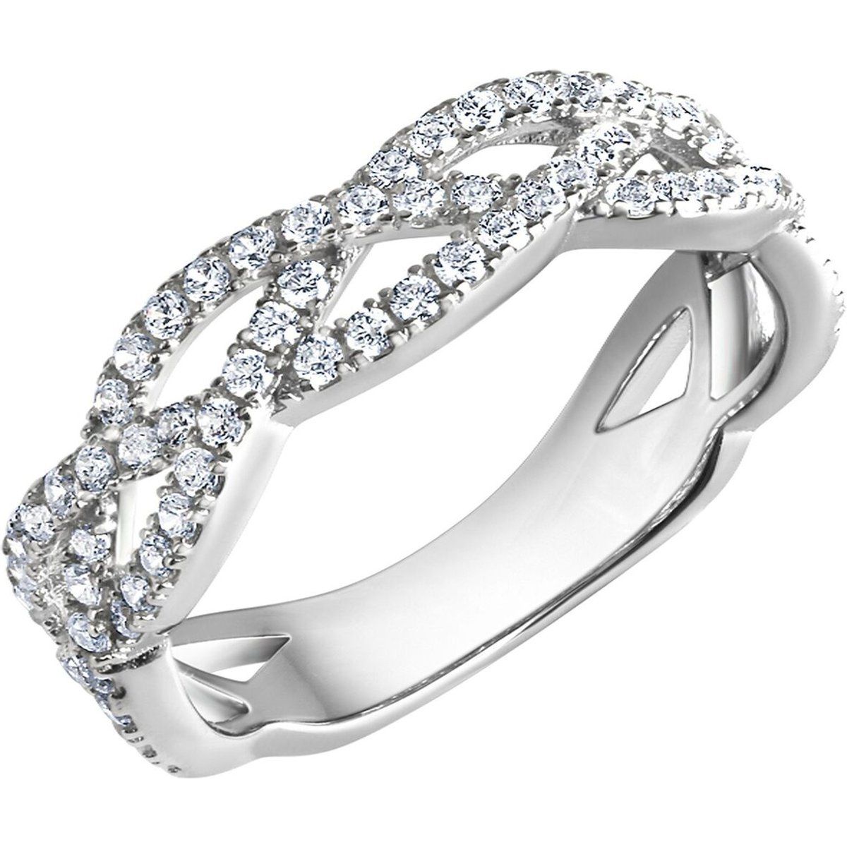 Geflochtener Eternity-Ring mit Zirkonia