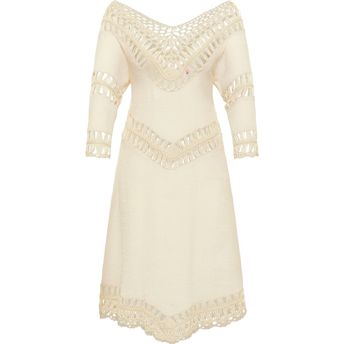 Tunika-Kleid mit Häkel-Details