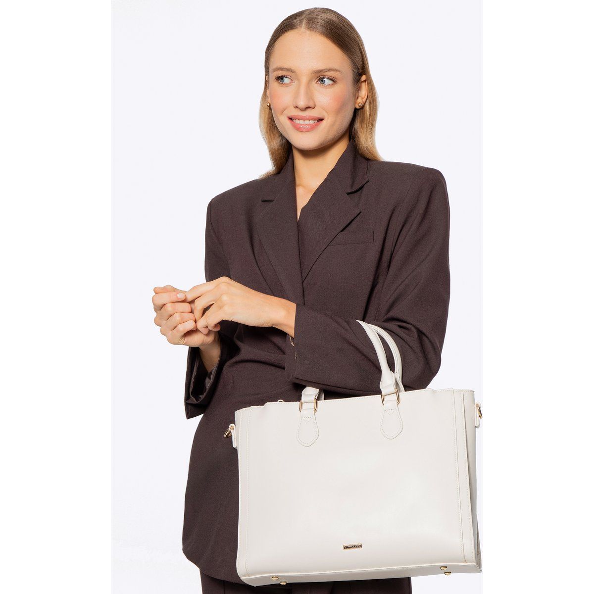 Strukturierte Business-Tasche mit Tragegriffen