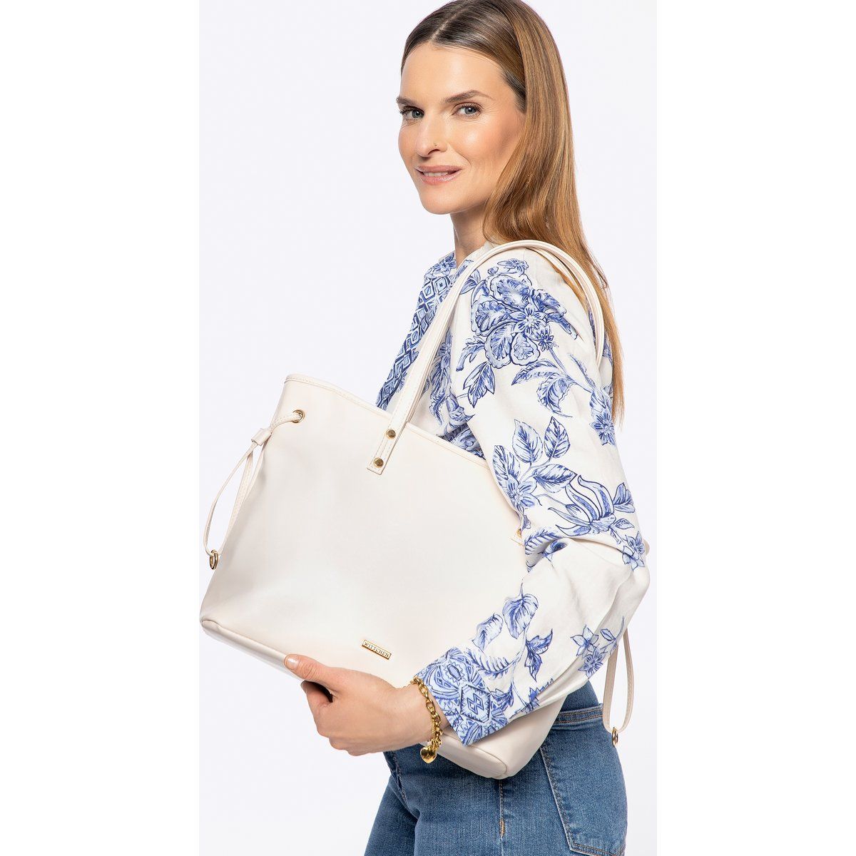 Eleganter Shopper mit Kordelzug-Detail