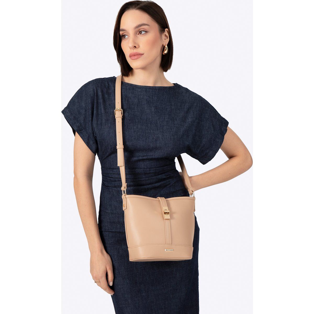 Elegante Beuteltasche aus Kunstleder