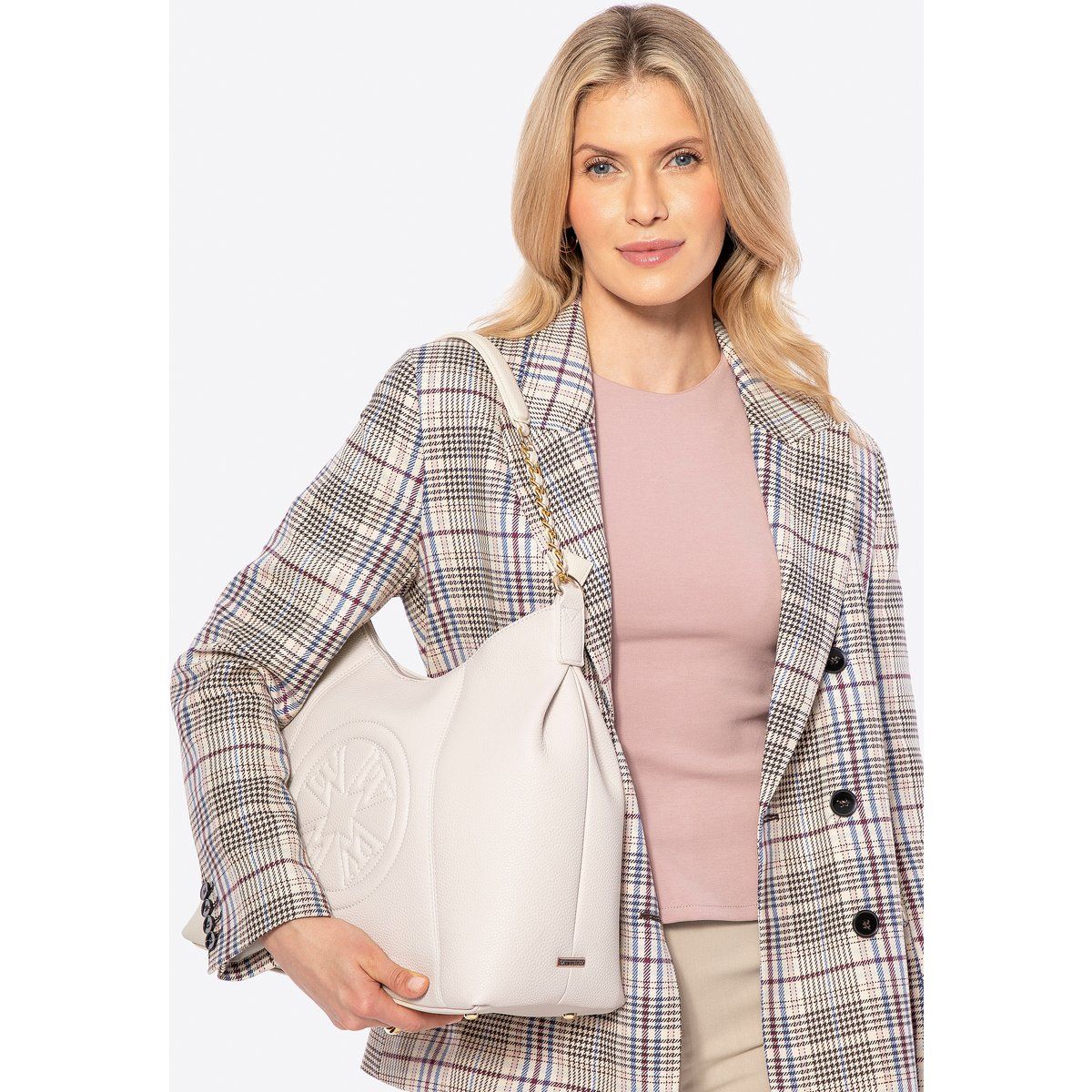 Eleganter geprägter Shopper mit Kettenriemen