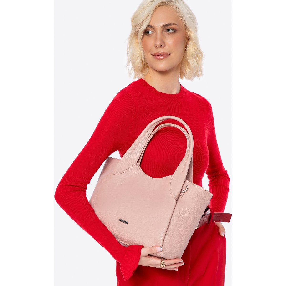 Kompakte Tote Bag aus Öko-Leder