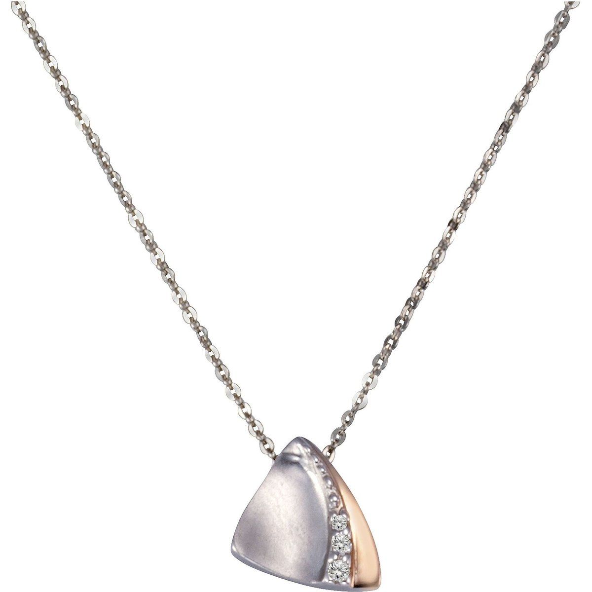 Elegante zweifarbige Halskette mit Zirkonia