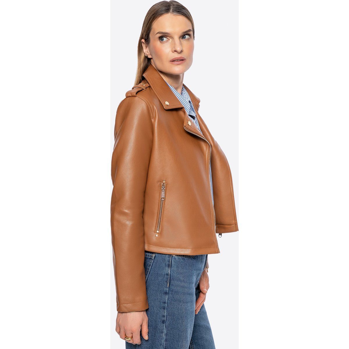Klassische Bikerjacke aus Kunstleder