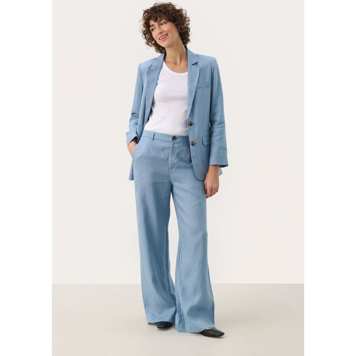 Klassische weite Leinenhose
