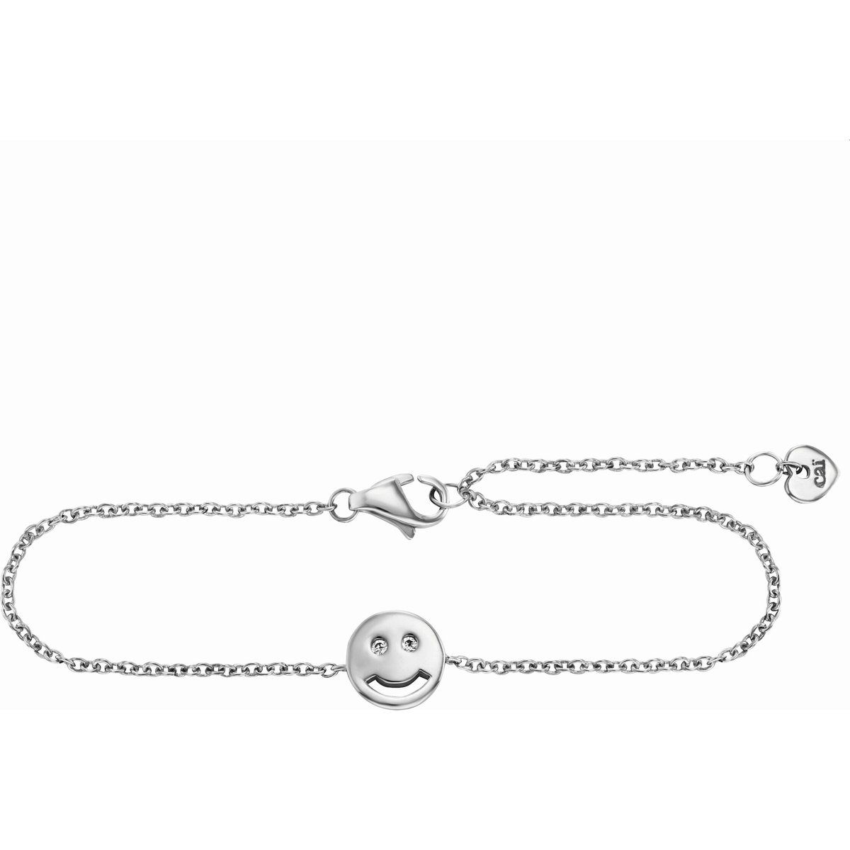 Funkelndes Smiley-Armband aus Silber