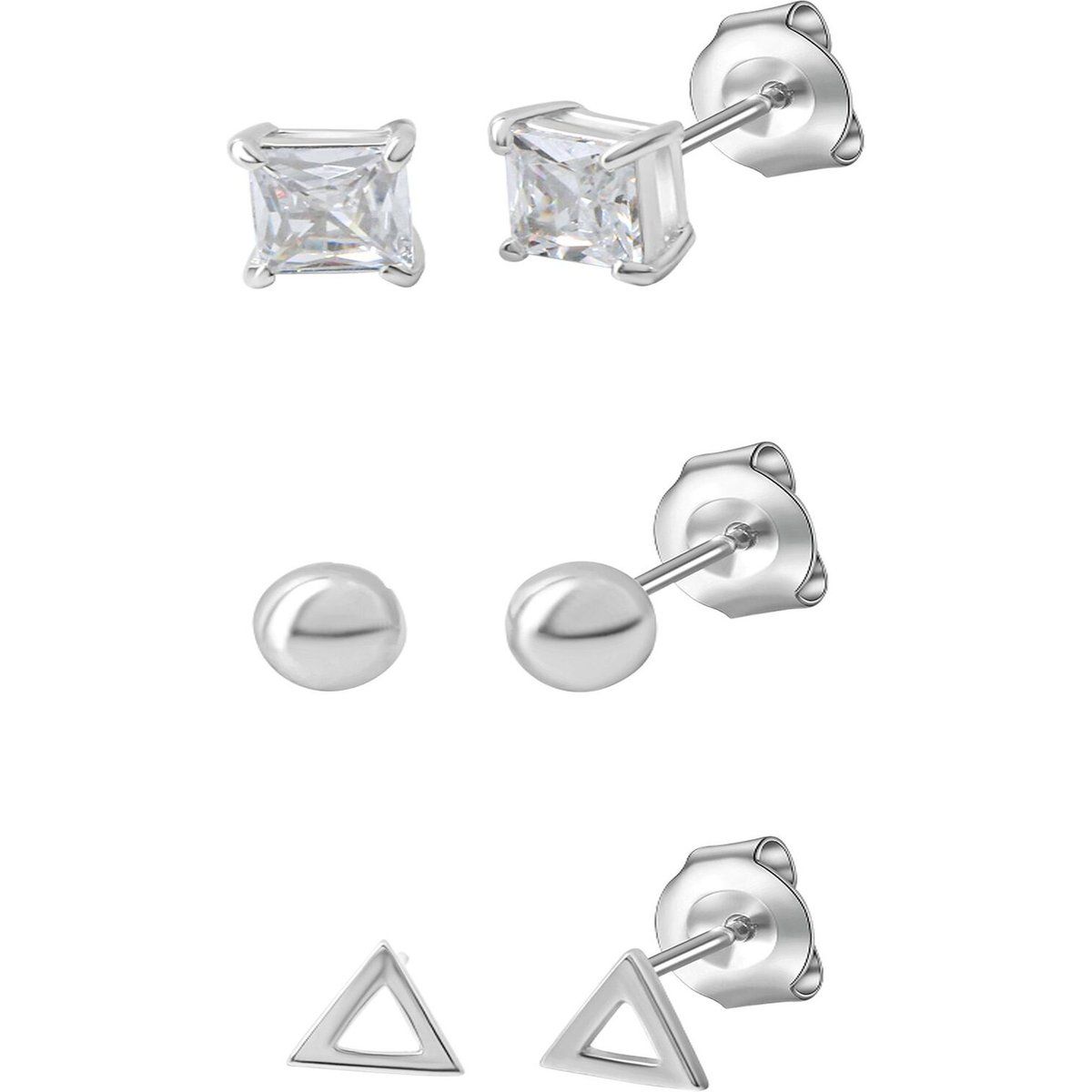 Minimalistisches Silber-Ohrstecker-Set