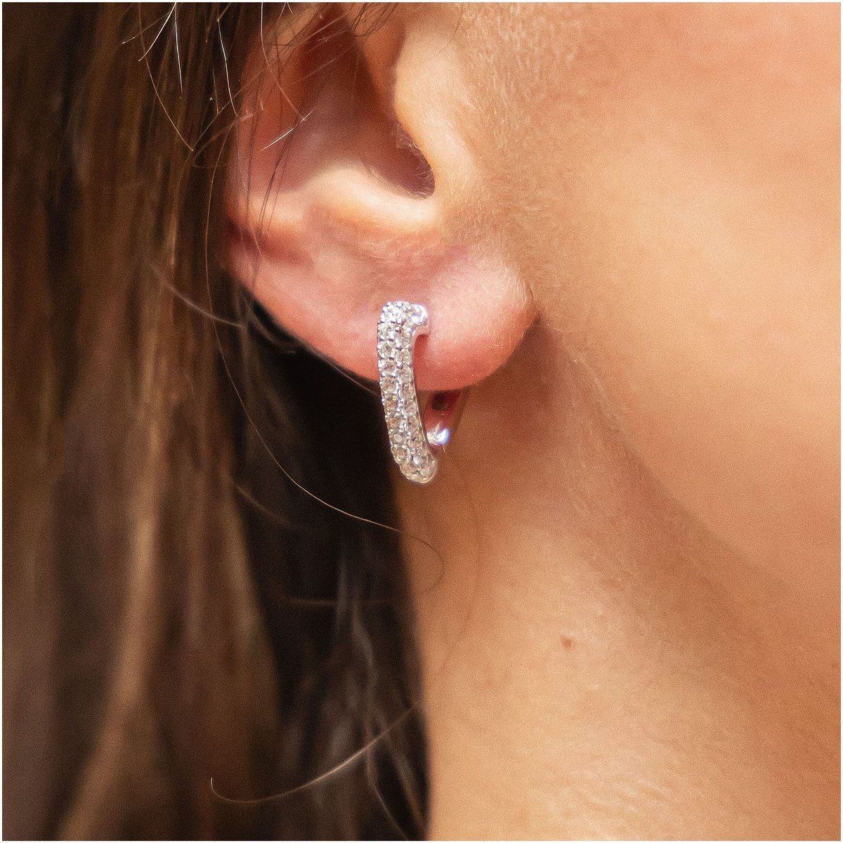 Creolen mit Zirkonia-Pavé-Besatz