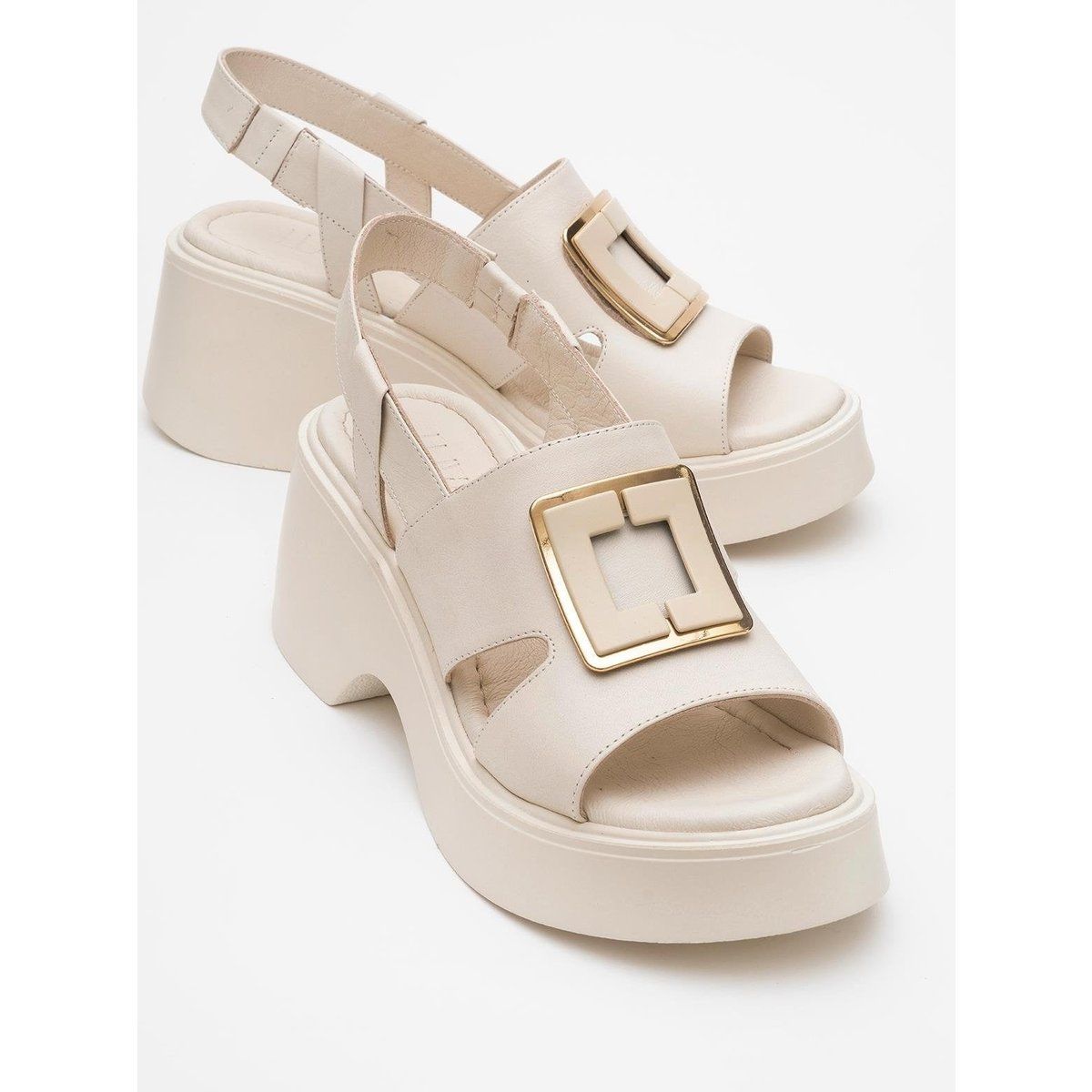 Chunky Plateau-Sandalen aus Nappaleder