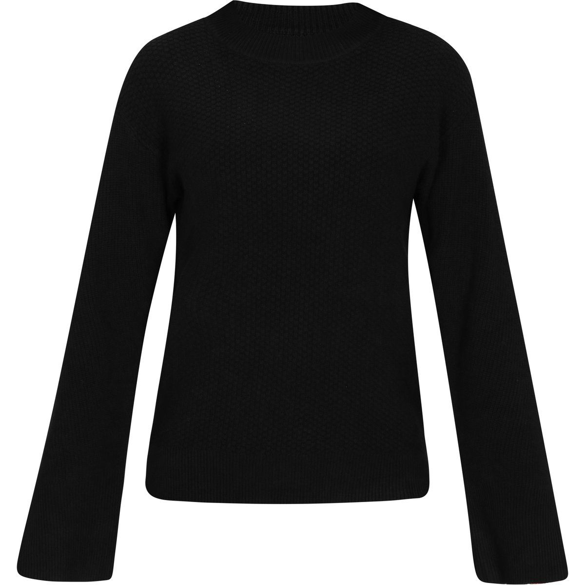 Strukturierter Strickpullover mit ausgestellten Ärmeln
