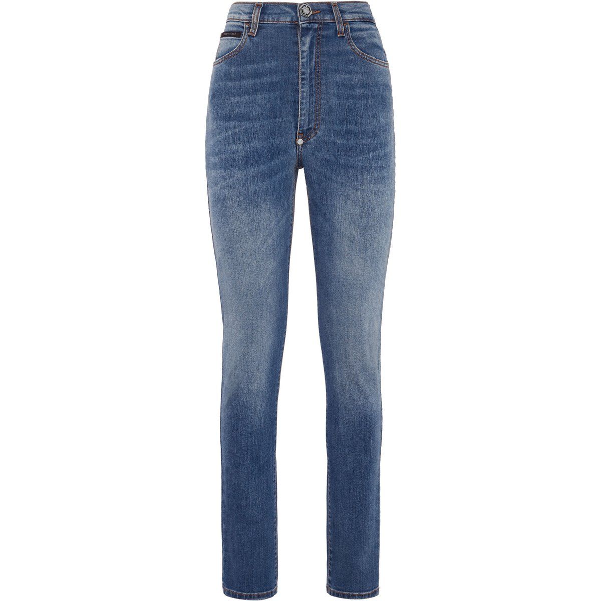 Hochtaillierte Jeggings mit Steinwaschung