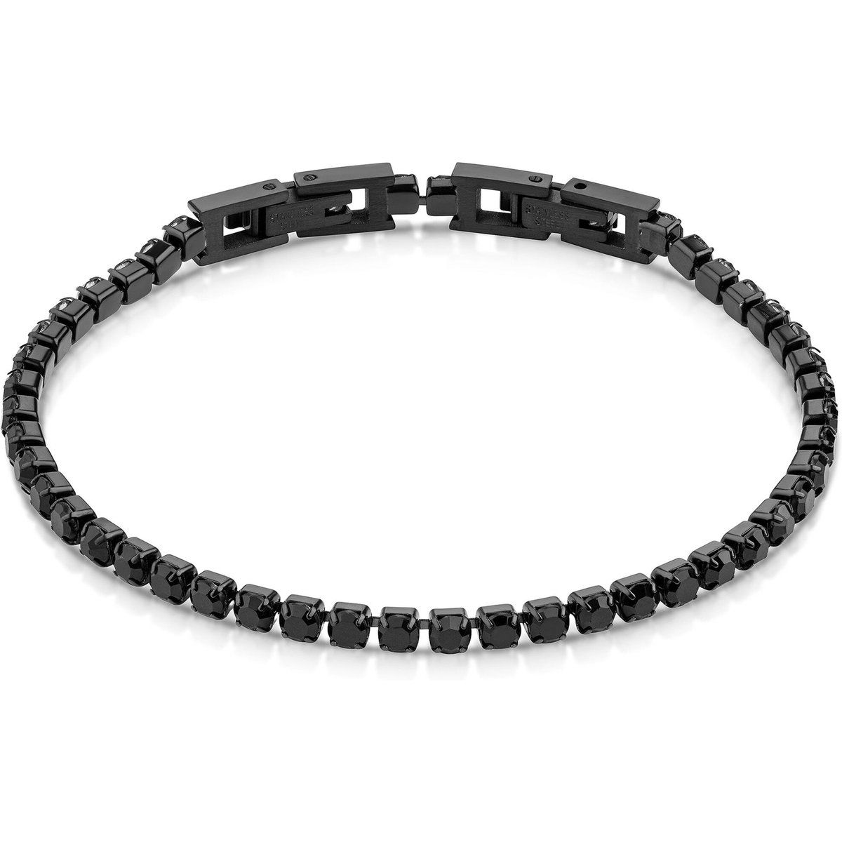 Edles schwarzes Kristall-Tennisarmband