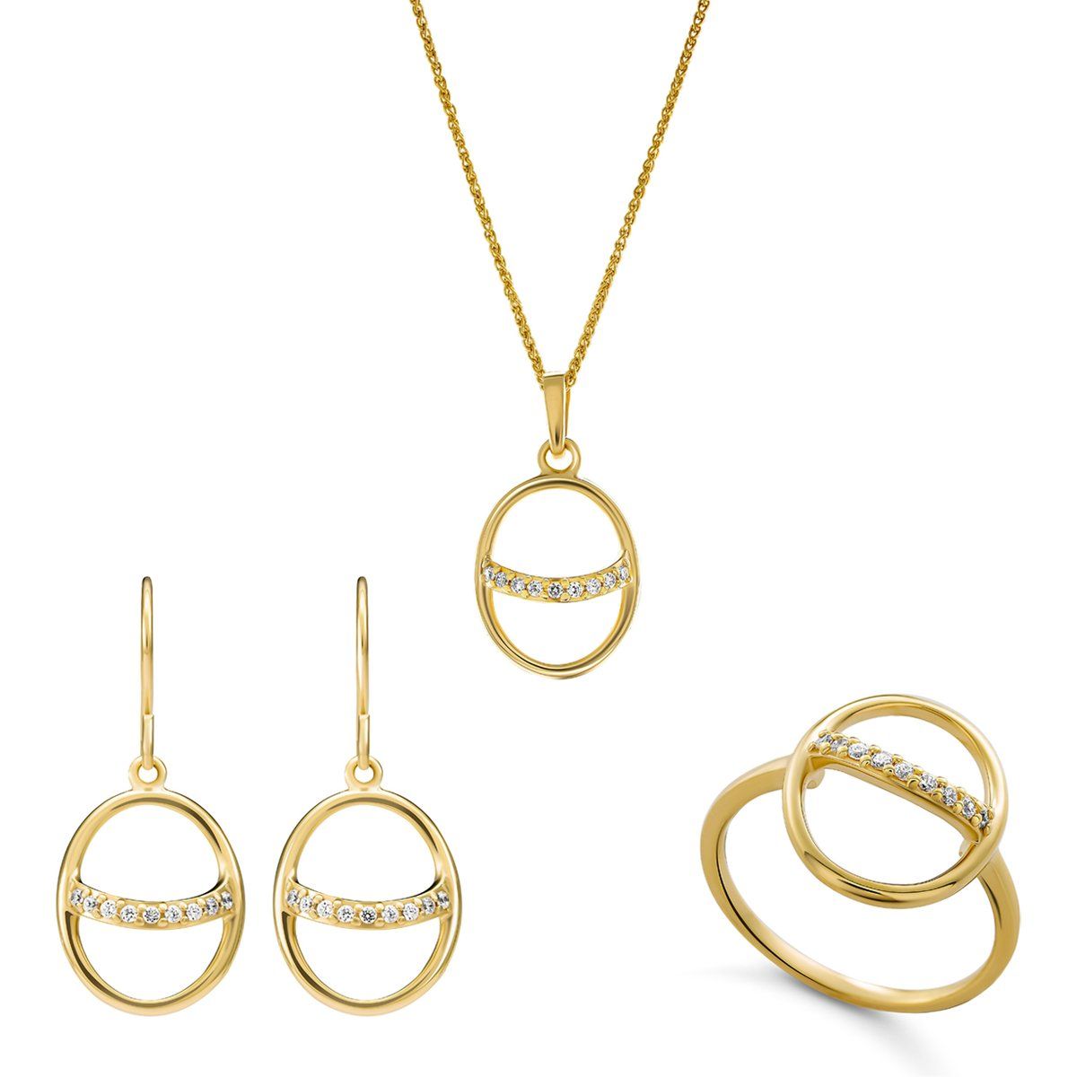 Elegantes geometrisches Kreis-Schmuckset