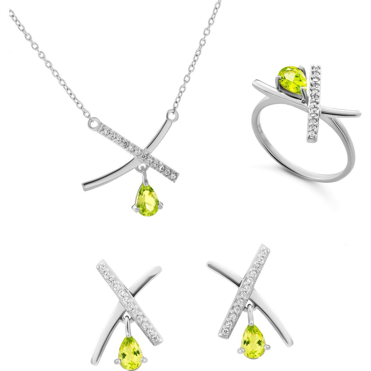 'Charlotte' Geometrische Edelstein-Garnitur