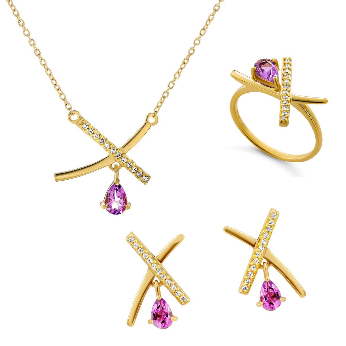 Charlotte Kristall- und Edelstein-Schmuckset