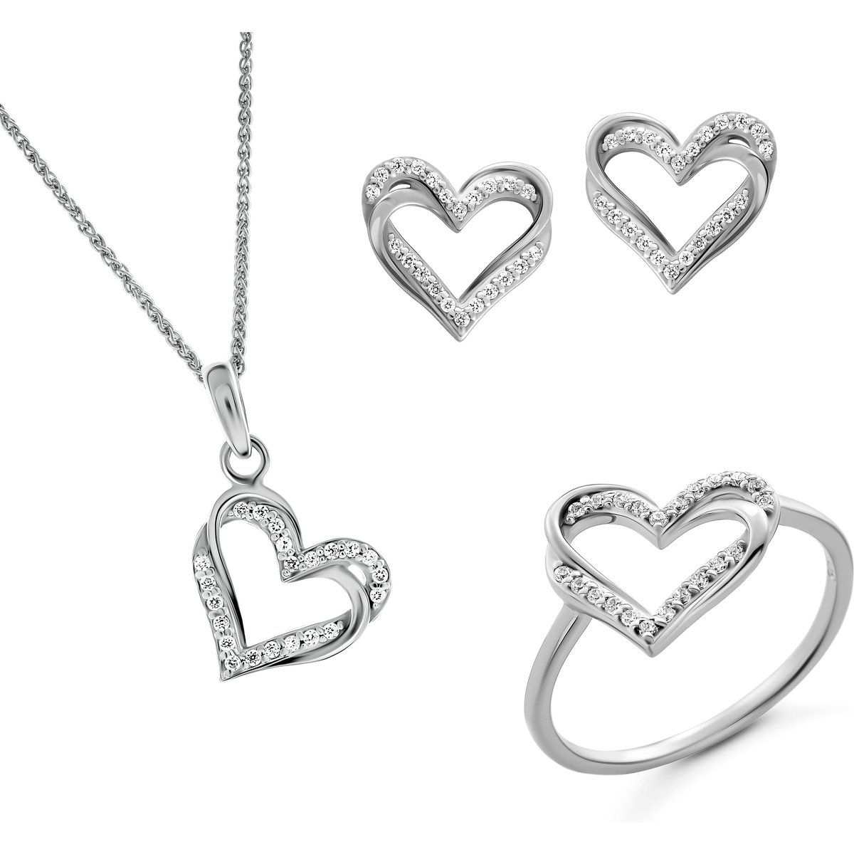 Romantisches Schmuckset mit Herzmotiv